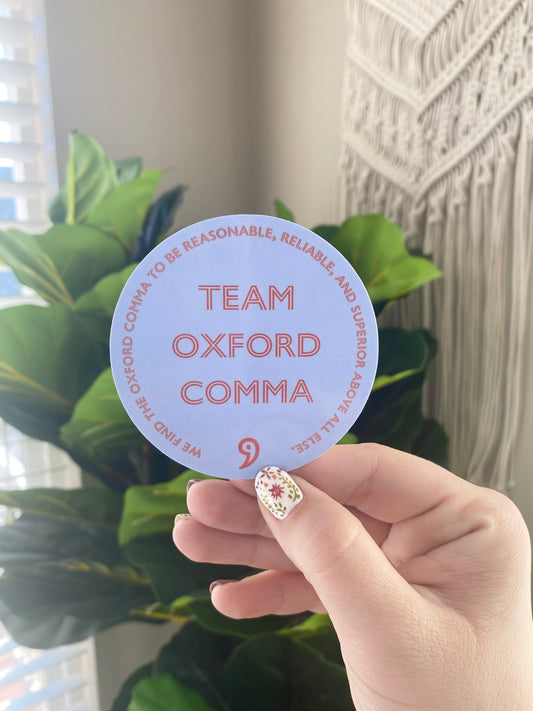 Team Oxford Comma Sticker
