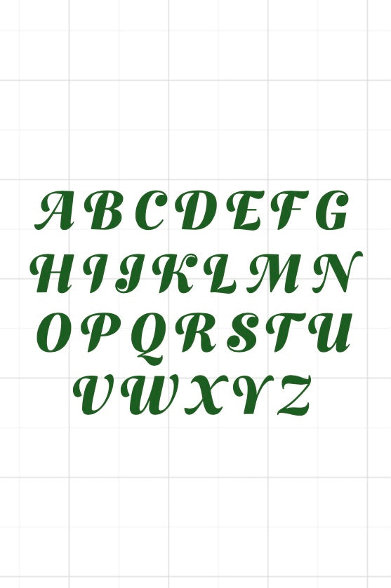Single Letter Custom Christmas Tag Sticker: Green