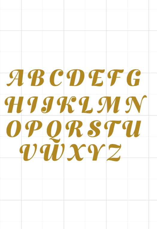 Single Letter Custom Christmas Tag Sticker: Matte Gold